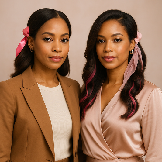 black women with herstory hair extensions standing in solidarity with the wear your stength challenge